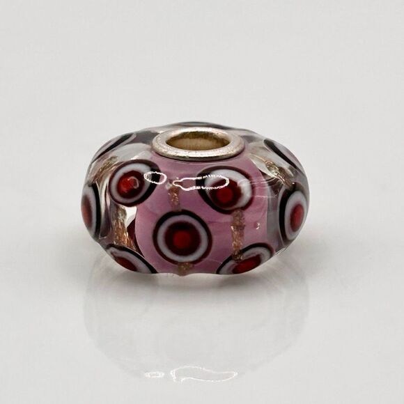 TROLLBEADS Pink w Red Dots & Gold Glitter Unique LAA 925S NEW! - Picture 8 of 8